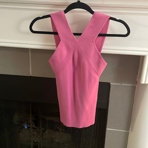 High, cross neck tank top